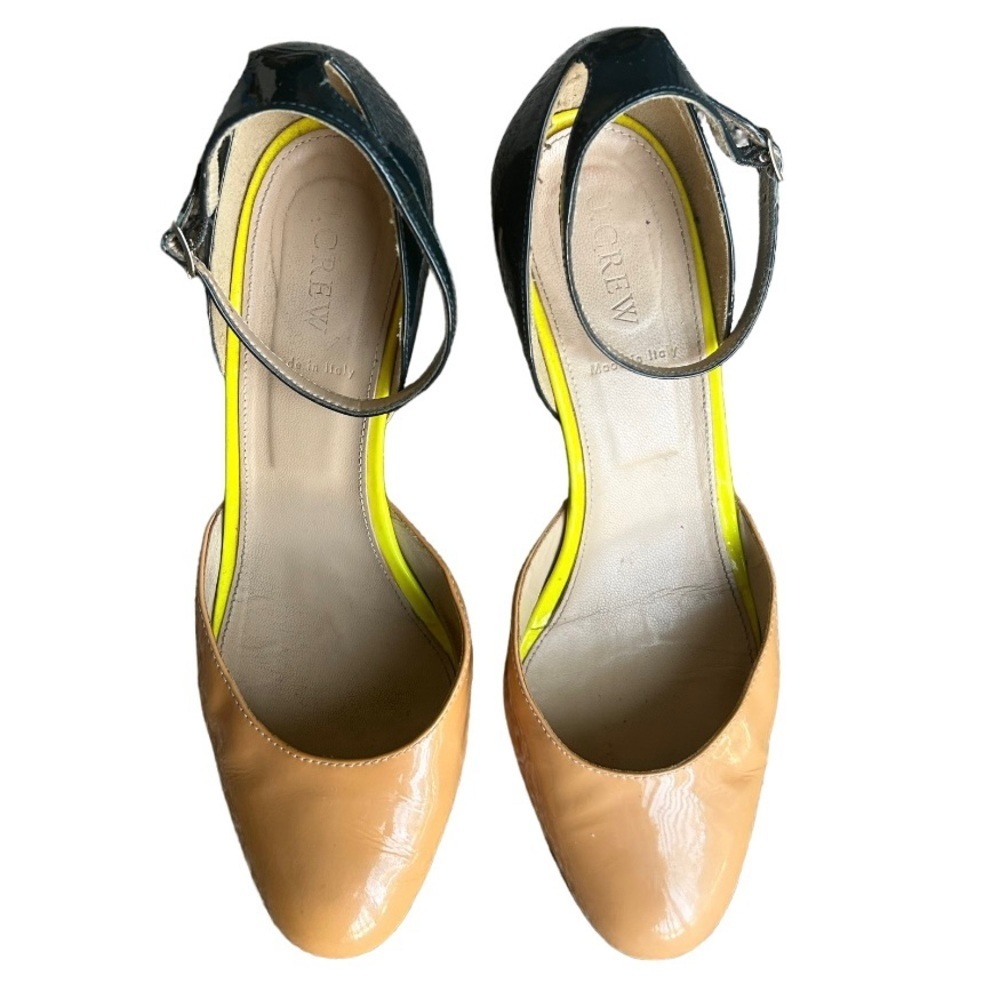 J CREW patten leather color block size nine pump leather heels made in I…